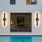 Tarentlight Modern Outdoor Porch Light Patio Lamp in 20W 3000K Integrated LED with Aluminum Triangle & Frosted Glass, IP65 Waterproof Wall Sconce,2 Pack(Textured Black),Can Installed in Any Direction.