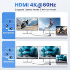 USB C Hub Laptop Docking Station Dual Monitor,14 in 1 Multiport Adapter with 4K HDMI,VGA,8 USB C/A Ports,100W PD Fast Charging,Audio&Mic,SD&TF,USBC Dongle for MacBook/Dell/HP/Lenovo ThinkPad/Surface