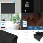 COOLWINDS Motorized Blinds with Remote Cordless Automatic Motorized Shades Custom Blinds for Windows Smart Curtains Compatible with Alexa Google Home(Blackout Jacquard Black,W58 x H72in)