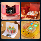 Voice Module,MP3 Music Sound Chips, 16MB Sound Module for Crafts, Christmas, New Year Greeting Cards, Box with Speaker Lithium Battery Powered and USB Cable. (JR-JX7004-Magnet-2P)