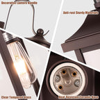 Roravilila 1-Pack 18 Inch Oil Rubbed Bronze Motion Sensor Outdoor Wall Lantern IP65 Waterproof, Large Brown Dusk to Dawn Outdoor Light for House Clear Glass Outside Wall Mounted Lamps Front Door