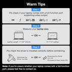 KYY 15.6" Laptop Screen Extender, 1080P FHD IPS Portable Monitor, One Cable USB-C Triple Monitor, Dual Travel Screen for 12"-17'' Laptops, 360° Rotation & Kickstand，X90D (Driver Need)
