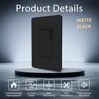 ThunderWay Matte Black 3 Way Decorative Light Switch with Plate, 15 A 120/277 V Rocker Paddle Wall Switch Replacement, Self-Grounding, Residential Grade, Wall Plate, UL Listed (30 Pack)