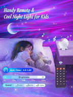 Northern Lights Projector,300+Lighting Modes Galaxy Projector for Bedroom,15 White Noise&Bluetooth Galaxy Projector for Bedroom,Remote+Timer Moon Star Projector Galaxy Light,Valentine's Day Gifts