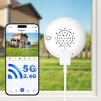 Noaheye Window Camera No-Drill 2K Ultra HD Window Security Camera with 5G/2.4G WiFi, Enhanced Night Vision, AI Human Detection, Easy Glass Mount for Apartment, Condo, and Home Outdoor View