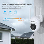 Anakk Outlet Powered Outdoor Security Camera with SD Card, 2.4Ghz/5Ghz WiFi Home Camera, Night Color, 2 Way Audio, 24/7 Recording, Human Detection, Cam for Baby/Nanny/Pet, Waterproof, No Monthly Fee