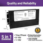 HitLights 120W Dimmable LED Driver, Electronic Transformer, 120V AC to 24V DC Power Supply for LED Strip Light, IP66 Rated, Dimming with TRIAC, 0-10V, 1-10V, Potentiometer, 10V PWM, UL Listed, Class 2