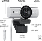 Logitech MX Brio Ultra HD 4K Collaboration, Streaming Webcam, 1080p at 60 FPS, Show Mode, Works with Microsoft Teams, Zoom, Google Meet, Nintendo Switch 2 New GameChat Mode - Pale Gray