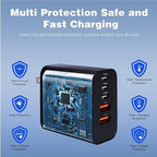 USB C Super Fasr Charger Block,60W 5Port iPhone Charger Fast Charging,2Pack Quick Multiport Phone Chargers Power Adapter Plug for iPhone 17/17 ProMax/17 Air/16 ProMax/16e/15 Pro/15Plus/14/13/12/11 Pro