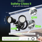 ALUSSO LED Security Lights Motion Sensor, 25W 2000LM Flood Lights Outdoor Motion Sensor with Remote, Dimmable Brightness 3000K-6500K CCT IP65 Security Light ETL Listed for House Garage Yard, 2 Pack