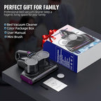 JPHYLL Mattress Vacuum Bed Vacuum Cleaner 16Kpa Suction 253.7nm UV-C Light, 140°F Heated Air, 30000 RPM Brushroll, Ultrasonic, HEPA Filter, Handheld Vacuums for Carpet/Sofa, 500W Corded, (Dark Gray)