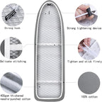 Yizunnu Ironing Board Cover and Pad,19x55 inch Extra Large and Thick Padding,Stain Resistant Heat Resistant Cotton Padding,Elastic Edge and Hook and Loop Adjustable Fastener(Heart)