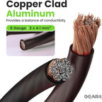 GEARit 8 Gauge Wire (50ft - Black Translucent) Copper Clad Aluminum CCA - Primary Automotive Wire Power/Ground, Battery Cable, Car Audio Speaker, RV Trailer, Amp, Electrical 8ga AWG 50 Feet