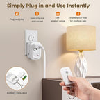 SURAIELEC Wireless Light Switch Remote Control Outlet, No Wiring Needed, 100ft RF Range, Pre-Programmed, Expandable Keychain Remote Switch Kit for Lamps, Fans, Christmas Trees, Small Appliances
