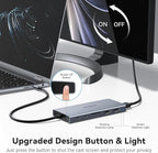 USB C Laptop Docking Station with 2 HDMI 4K@60Hz+DP 8K@30Hz for Dell HP 15 in 1 USB C Hub Triple Display Multiple Adapter Dongle with USB A Port+Button+PD+Ethernet+SD/TF+Audio for Thinkpad Surface