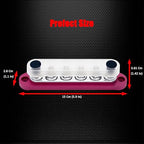 6 x M8 (5/16") Studs Power Distribution Block Bus Bar 12V, Ampper 5.9" HD 200A Marine BusBar Battery Distribution Block W/Cover for Car Boat Solar (Red)