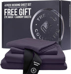 THE LAD COLLECTIVE 3.0 King Bedding Set - King Bedding Sets - 4-Piece Bedset w/Fitted Sheet, Top Sheet & 2 Standard Pillowcases [Duvet Not Included] - Bamboo-Cotton - Yosemite [Charcoal]