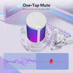 MAONO USB Gaming Microphone with Noise Cancellation, Computer PC Mic with Boom Arm, RGB Light, Mute, Gain, Monitoring Streaming Mic for Podcast, YouTube, Twitch, Discord, PS5/4, GamerWave DGM20S