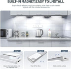 6 Pack Under Cabinet Lighting Wireless, 58 LED Rechargeable Battery Motion Sensor Light Indoor, Stick On Magnetic Closet Lights, Under Counter Lights for Kitchen, Stairs, White 14 in