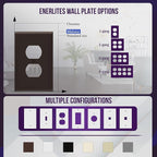 ENERLITES Duplex Receptacle Outlet Wall Plate, Gloss Finish, Midway Size 1-Gang 4.88" x 3.11", Unbreakable Polycarbonate Thermoplastic, UL Listed, 8821M-BR-10PCS, Brown (10 Pack)