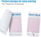 4 Pack Pink Guest Checks Books for Servers Server Note Pads, Waiter Checkbook, Waitress Notepad for Restaurants, Paper Checks 50 Sheets/Pack, 200 Total Tickets
