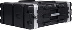 Sound Town Lightweight 4U PA DJ Rack/Road Case with ABS Construction, 19” Depth and Heavy-Duty Latches (STRC-A4U)