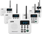 Wuloo Intercoms Wireless for Home 1 Mile Range 22 Channel 100 Digital Code Display Screen, Wireless Intercom System for Home House Business Office, Room to Room Intercom Communication (6 Packs, White)