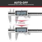 Unipec 12 Inch Digital Caliper, 150mm Calipers Measuring Tool with Stainless Steel, IP54 Splash Proof Protection Design