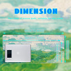 Desk Mat, Field Landscape Oil Painting Extended Gaming Mouse Pad Large, 35.4"x15.7" Big Mouse Pad with Non-Slip Base and Stitched Edge, Long Computer Keyboard Mouse Mat for Home Office Work