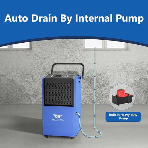 158 Pints Commercial Dehumidifier with Pump for Basements, Industrial Heavy Duty Commercial-grade Portable Dehumidifiers for Large Spaces Warehouse Grow Room, Water Damage Restoration