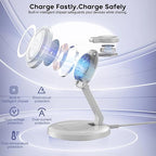 3 in 1 Foldable Magnetic Wireless Charging Station,iPhone Mag-Safe Charger,15W Fast MagSafe Charger Stand for Apple iPhone16Pro Max/16 Pro/15 ProMax/14/13/12,Apple Watch Ultra/2/SE to S9,AirPods Pro 3