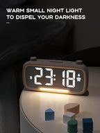 ROCAM Clock Radio, FM Radio Alarm Clock for Bedroom Modern Design, Auto Scan 20 Presets Auto-Off Sleep Timer, Bluetooth Speaker, Night Light, USB Ports, Brightness Dimmer