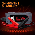 HPBS Car Jump Starter - 5000A Peak Jump Starter Battery Pack with DC for Up to All Gas and 10.0 L Diesel Engines, 12V Portable Battery Jump Starter with 3.0" LCD Display