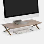 Anji Mountain Monitor Stand - Desktop Organizer & Laptop Riser, Ergonomic Monitor Riser, Space-Saving Monitor Stand for Desk, Durable Construction, Easy Assembly, Ideal for Home & Office,Biscotti