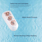 Hibbent Bidet Attachment for Toilet with Self Cleaning Dual Nozzle, Hot and Cold Water Spray Non-Electric Mechanical Toilet Seat Bidet for Rear or Female Washing Sanitizing, Rose Gold