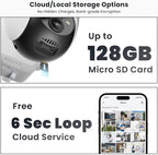 ieGeek 5MP Security Cameras Wireless Outside, Solar Camera Outdoor Wireless WiFi 360° PTZ Battery Powered with Spotlight & Siren/Motion Detection/Color Night Vision/2-Way Audio/IP65, Works with Alexa