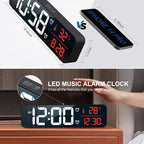 Hournor Digital Clock for Bedroom, Digital Wall Clock for Living Room Decor, Desk Table Clocks, Digital Clock Large Display, Bedroom Smart Alarm Clock for Office Red