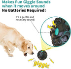 Dog Ball for Aggressive Chewers - Interactive Dog Toy Giggle Balls Fun Squeaky Sound to Keep Them Busy, Durable for Small Medium Large Breeds, Rubber Chew Toy As Seen on TV, Black & Lake Blue