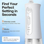 Bitvae Water Dental Flosser for Teeth, Rechargeable Water Teeth Cleaner Picks, 3 Modes 5 Intensities, IPX7 Waterproof, Oral Irrigator USB Cordless Water Dental Picks for Cleaning - Frost White