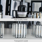 FDPBY Modern Bathroom Vanity Light 3-Lights Plating Black Vanity Light Crystal Wall Light Bathroom Light Fixtures