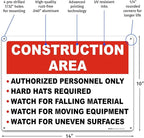 Brimar 14"x10" Construction Area Rules Sign - Aluminum, Weatherproof, Clear Rules and Guidelines, Essential Safety Signage for Construction Sites.