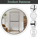 ktondic 3'×6' Double-Layer Grid Panels for Display, Movable Gridwall Panels Tower with T-Base Stand, Sturdy Wire Grid Wall Panels Metal Art Display Racks for Retail Displays Craft Shows