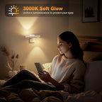 JandCase LED Night Light, Modern Night Lights Plug into Wall, Soft White 3000K,0-100LM Adjustable Brightness with Dusk-to-Dawn Sensor, Dimmable Night Lights for Bathroom, Hallway, Bedroom,Stairway