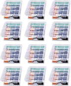 KEEPOW 12 Pcs AA/AAA Battery Storage Case Holder Box, Clear Color