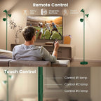 SIBRILLE 36W LED Tree Floor Lamp, Modern Dimmable Standing Lamp with Remote & Touch Control, 4 Color Temperatures, 3 Rotatable LED Light Floor Lamps for Living Room, Bedroom, Office