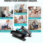 Dripex Under Desk Elliptical Machine, Electric Leg Exerciser While Sitting for Seniors, Portable Seated Pedal Exerciser with 12 Level Speeds, Remote Control, 6 Auto preset Programs