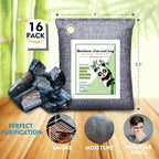 Mayunuo Activated Charcoal Odor Absorber for Strong Odor, Basement, Cars, Closets, Shoes, Smoke. 16 Pack Bamboo Charcoal Air Purifying Bags Deodorizer Odor Eliminator for Home