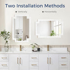 Tanmicoshomy 24 x 36 Inch Rectangle Mirrors for Wall, Natural Shell Framed Decorative Mosaic Mirror for Bathroom, Bedroom, Living Room or Entryway, Wall Mounted Horizontal or Vertical