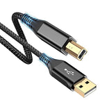 sweguard Printer Cable 15ft USB A to USB B Printer Cord High-Speed Nylon Braided USB 2.0 MIDI Cable for HP Canon Brother Dell Epson Samsung Piano Lexmark DAC & More