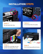 googong LC501 Ink Cartridges LC 501 Ink 4 Pack Compatible for Brother LC 501 Ink LC501 LC501XL Ink Cartridge Work for Brother MFC-J1360DW MFC-J1260W MFC-J1410DW Printer (Black Cyan Magenta Yellow)